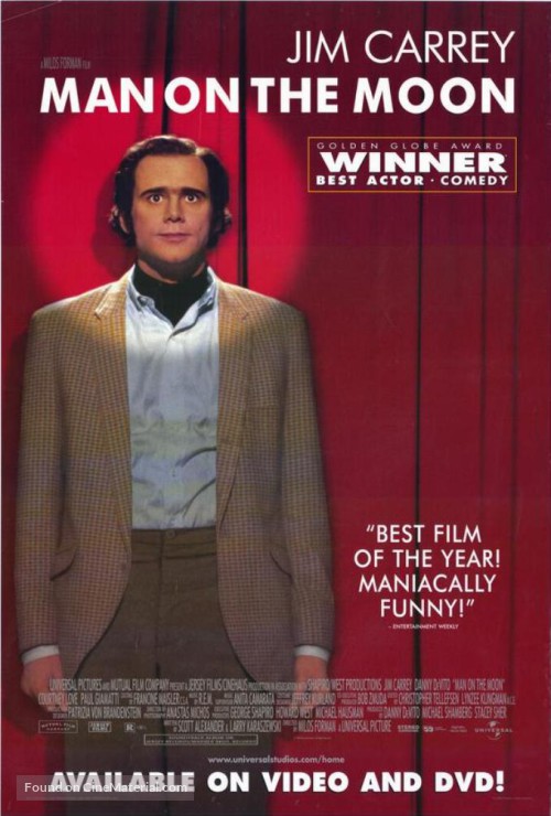 Jim Carrey as Andy Kaufman in the comedy biopic Man on The Moon
